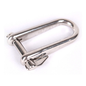 Manufacturer Marine Grade 316 Stainless Steel Adjustable Anchor Key Safety Pin Halyard Long D Dee Shackle with Bar 5mm 6mm 8mm