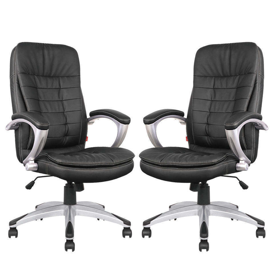 Wholesale Swivel Black Upholstered Leather Adjustable Guest Office Chair for Meeting Room