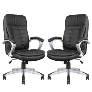 Wholesale Swivel Black Upholstered Leather Adjustable Guest Office Chair for Meeting Room