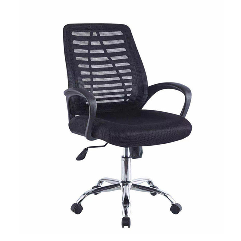 Low price elegant executive officechair net mesh back swivel turntable base black swivel wheels desk office chair with pp arm