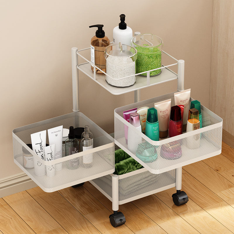 Hot Sale Multi-layer Rotatable Storage Cart 360 Degree Fruit Vegetable Shelf Kitchen Rotating Storage Rack