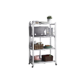 Low Price Stainless Steel Kitchen Shelf Metal Storage Shelf Rack With Wheels