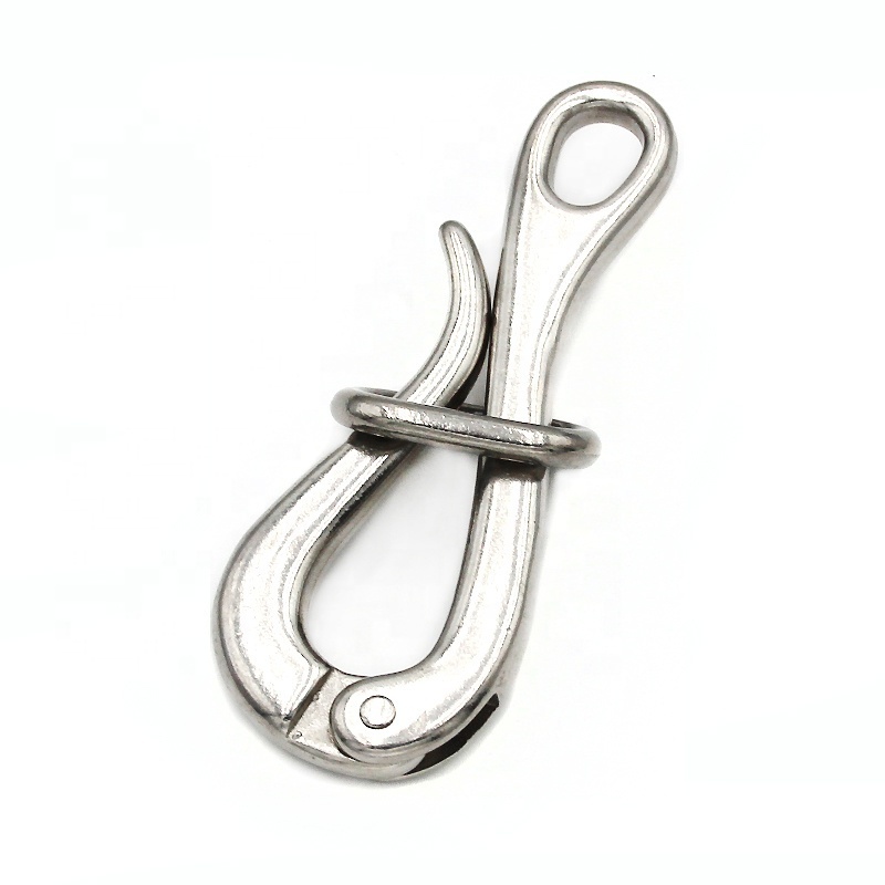 Factory Price 316 Stainless Marine Hardware Pelican Hook Safety Quick Release Snap Hook with Link