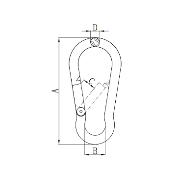 Huifeng Rigging Heavy Duty DIN 5299 FORM C 304 316 Snap Hook Gourd Type Stainless Steel Carabiner