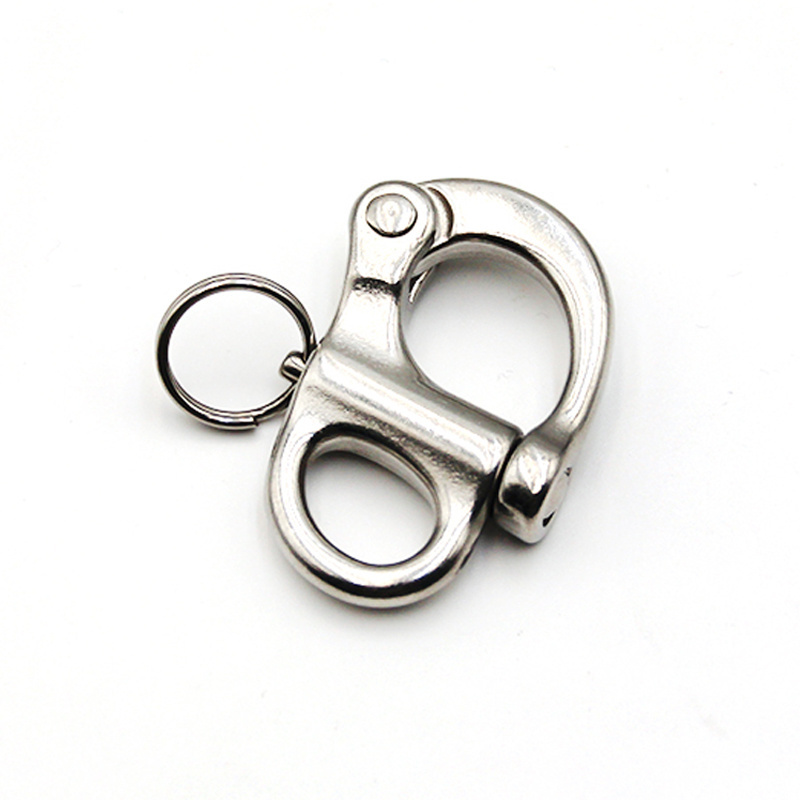 Heavy Duty Factory Stainless Steel 304/316 Safety Lifting Quick Release High Polished Marine Hardware Fixed Snap Shackle