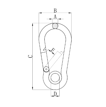 Factory Carabiner Safety Stainless Steel Lifting Hook Eye DIN5299 Form A Spring Snap Hook for Dog Leash