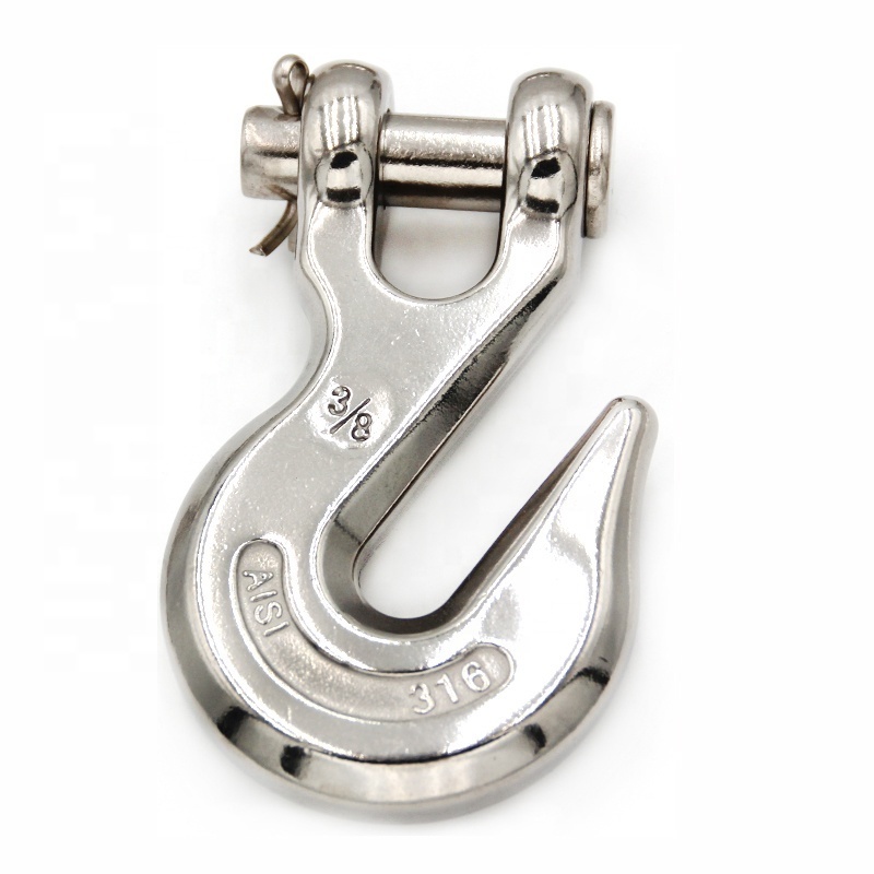 Stainless Steel Tower Lifting Clevis Grab Hook Safety Latch Crane Hook Clevis Slip Hook