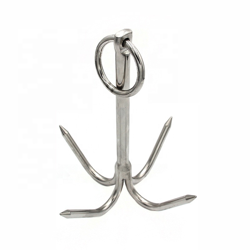 High Polished Anti-corrosion 304 316 Stainless Steel Yacht Anchor Boat Anchor Four Claw Anchor