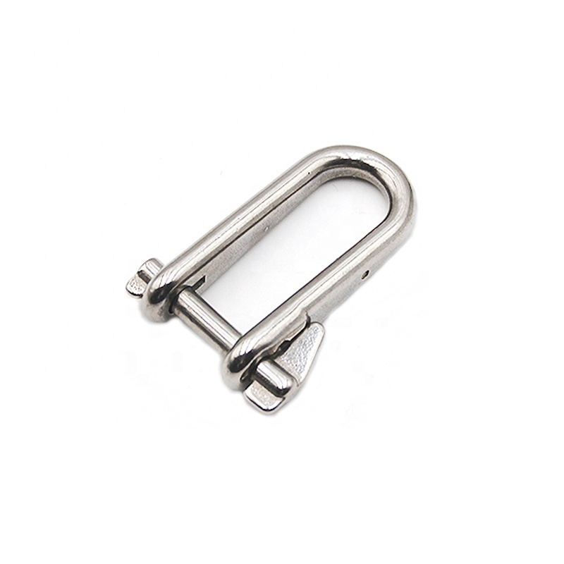 Marine Grade Standard Long D Shackle Stainless Steel Marine Hardware Bar Key Pin Shackle