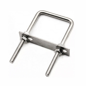 Supply High Precision Stainless Steel Right Angle Bend U Bolt Clamp Right Angle U-bolt Square Bends Square U Bolt with Washer Nu