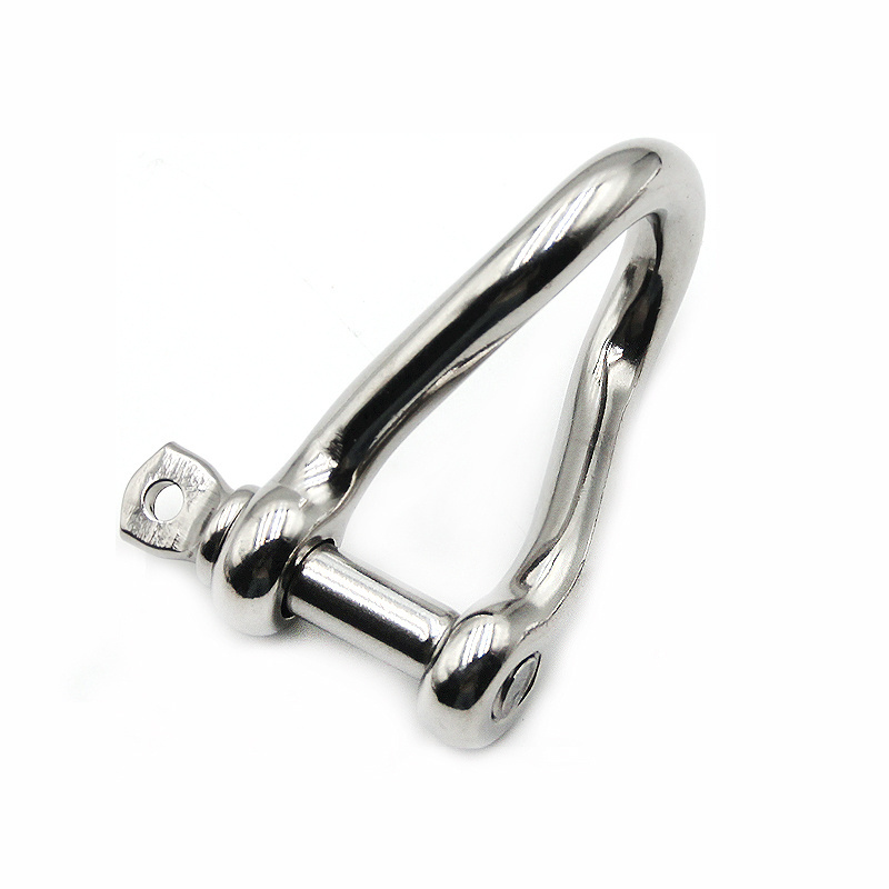 High Polished Stainless Steel Shackle AISI304/316 Key Safety Pin Halyard Shackle Key Pin Shackle with Bar