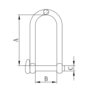 High Polished Stainless Steel Shackle AISI304/316 Key Safety Pin Halyard Shackle Key Pin Shackle with Bar