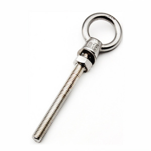 Stainless Steel Thread Lifting Ring Eyebolt Heavy Duty Marine Grade Eye Bolt Long Shank with Washer Nut JIS 1169 Eye