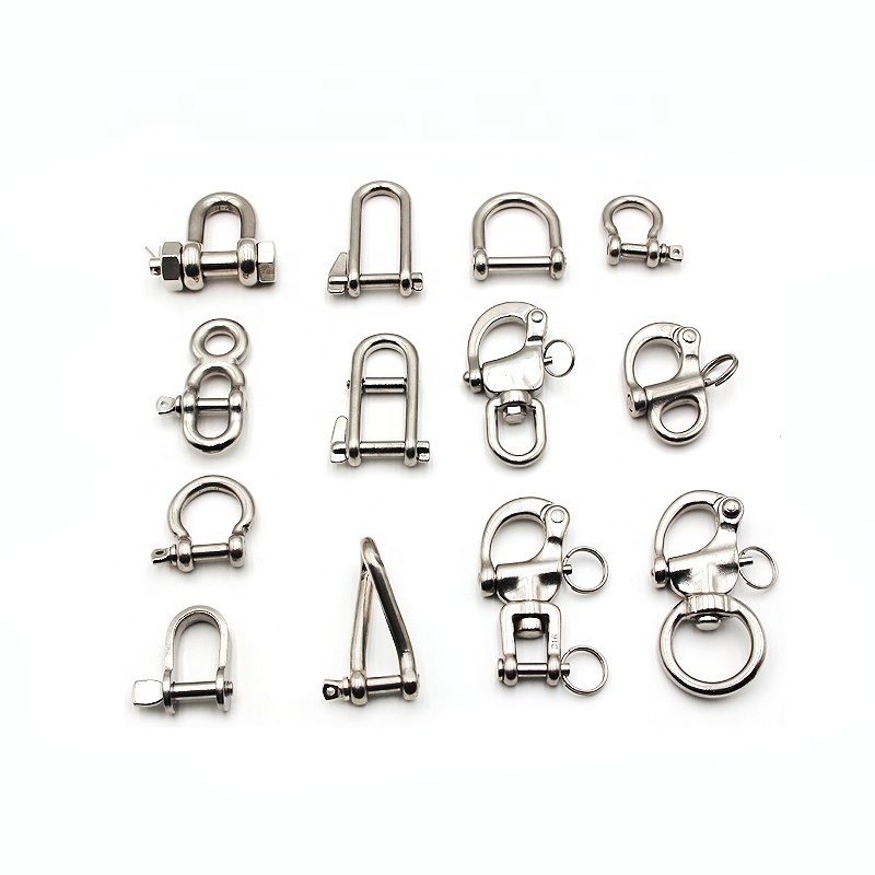 Marine Grade Standard Long D Shackle Stainless Steel Marine Hardware Bar Key Pin Shackle