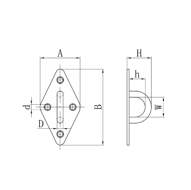 AISI316 Welding Pad Eye Deck Marine Hardware 304 Sun Shade Sail Fittings Diamond Stainless Steel Eye Plate