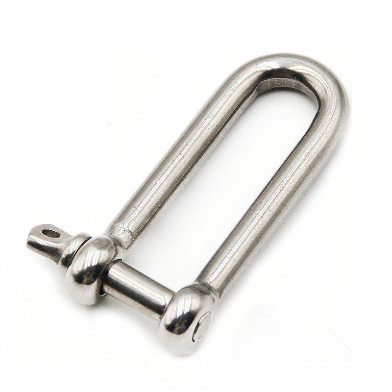 High Polished Stainless Steel Shackle AISI304/316 Key Safety Pin Halyard Shackle Key Pin Shackle with Bar