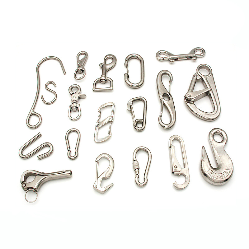 Rigging Hardware High Polished Hook Stainless Steel 304 Heavy Duty 1/4