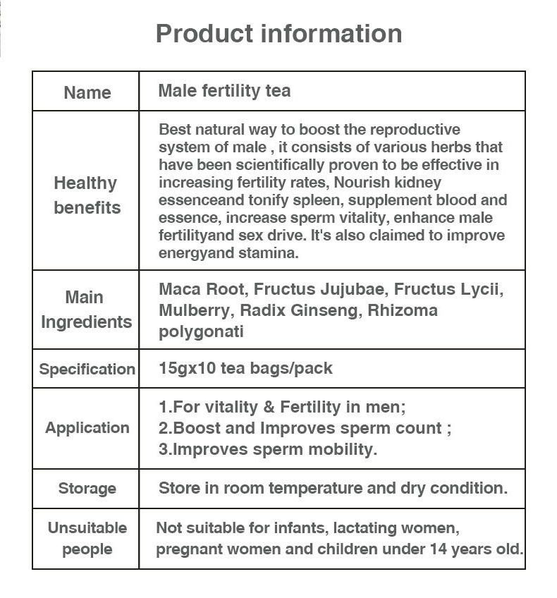 wholesale men Energy tea Male Fertility organic Herbal Tea Natural Strength Health Fertility Tea for men