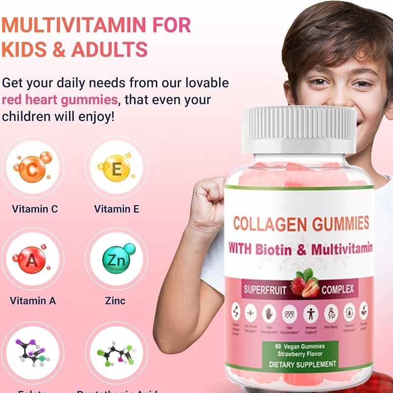 Private Label Collagen Anti-aging Gummies Supplement Brightening Skin Whitening Vegan for Skin