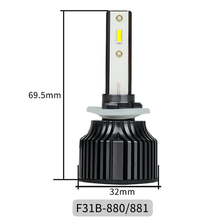 High Quality Car 880 881 Headlight Bulbs Led Headlamp Headlights Sealight 880 6000K 12V