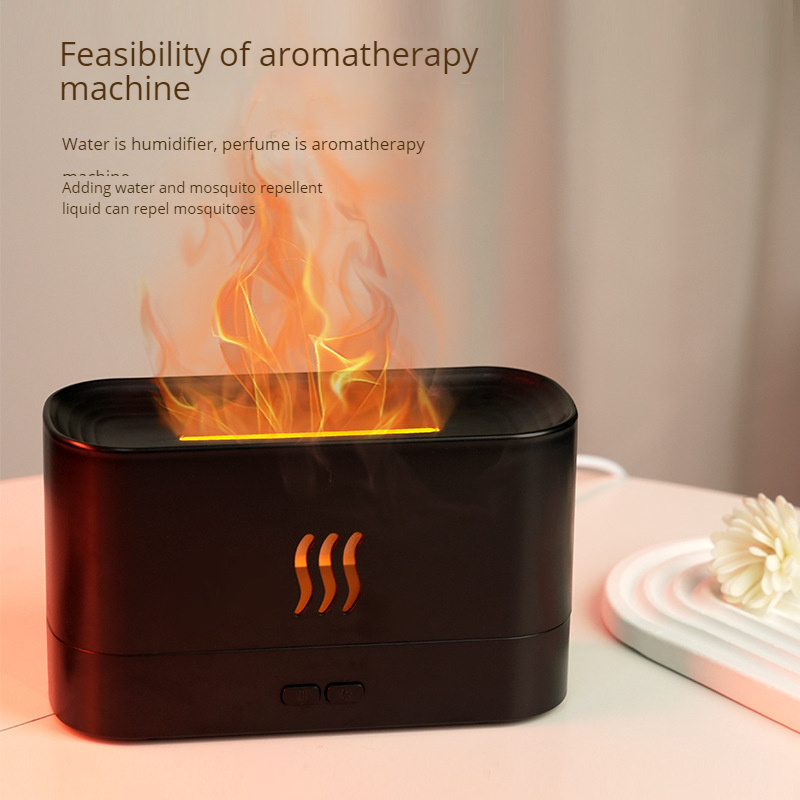 Wholesale gift Flame Aroma Diffuser Air Humidifier Home Aromatherapy Fire Ultrasonic Essential Oil Diffuser Machine