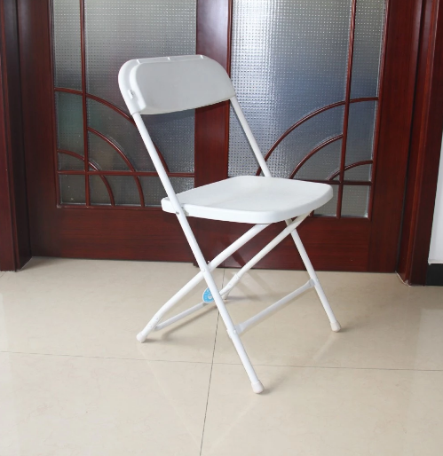 Cheap Wholesale Outdoor furniture White/Black Garden Used Plastic Folding Chair for parties wedding /folding chair plastic