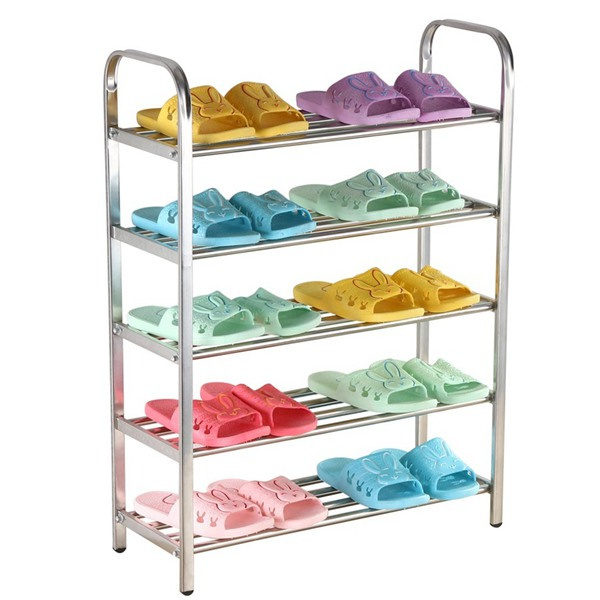 Simple Shoe Rack with Handrail Easy to Assemble Shoes Storage Shelf Space Saving Shoe Organizer Close to the door