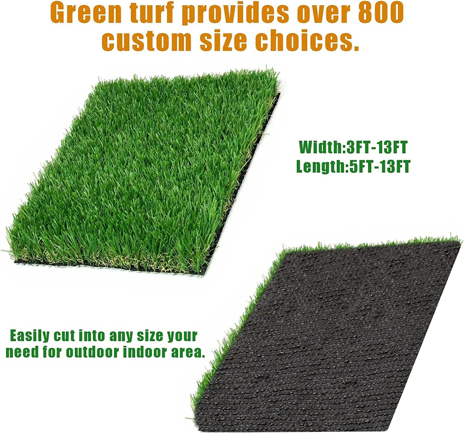 Non infill gazon synthetic, artifical soccer grass Customized Synthetic Grass Artifical turf garden Artificial Grass