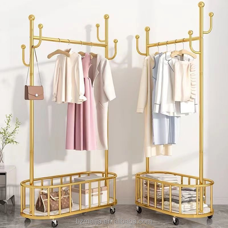 Hall Clothes Holder Free Standing Clothes Tree Hotel Portable Modern Door Coat Rack With Hooks