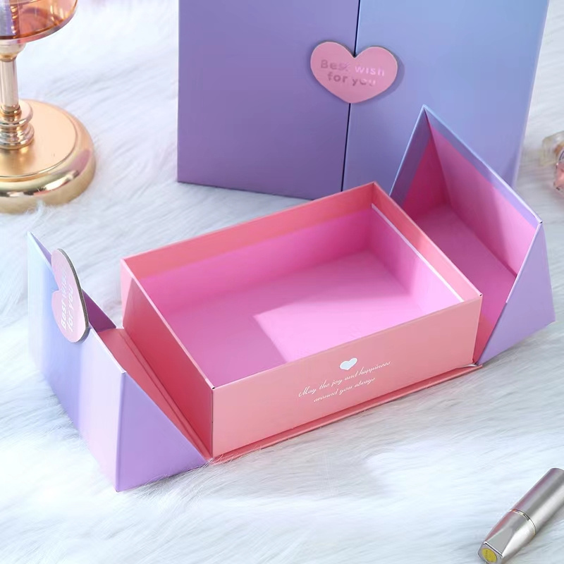 Custom logo Printing  Packaging Cardboard Paper  Gift packaging Box double door open gift box