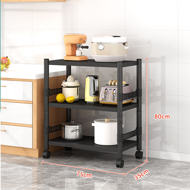 3/4/5 Layers Shelves Metal Shelf Rack adjustable Mobile Kitchen Storage Organizer