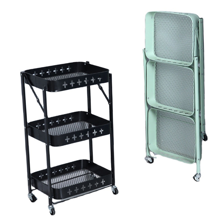 3-Tier Folding Bookshelf Standing Shelf Units Display Rack Storage Shelf Industrial Style Utility Shelving with Metal Frame