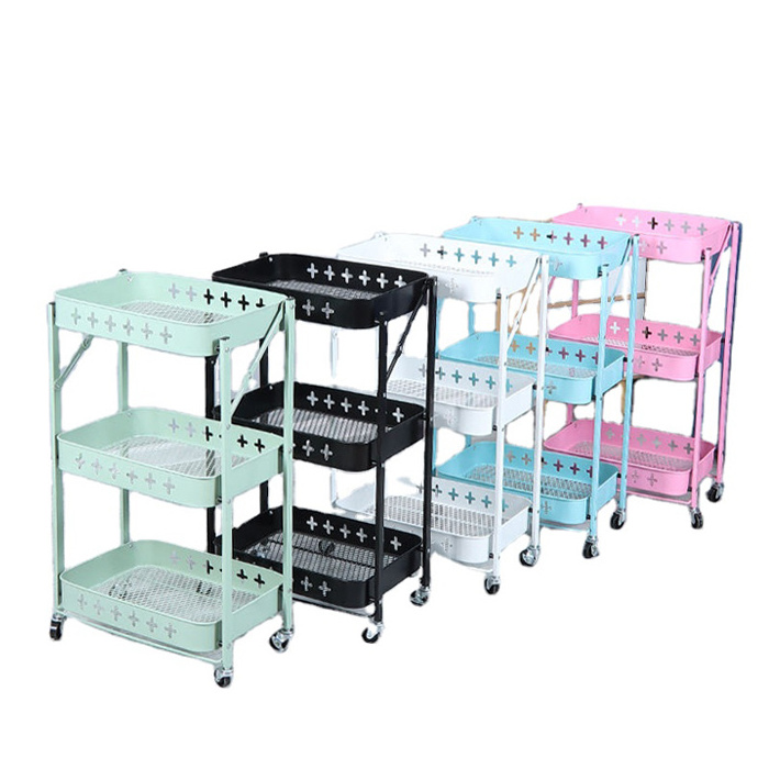 3-Tier Folding Bookshelf Standing Shelf Units Display Rack Storage Shelf Industrial Style Utility Shelving with Metal Frame