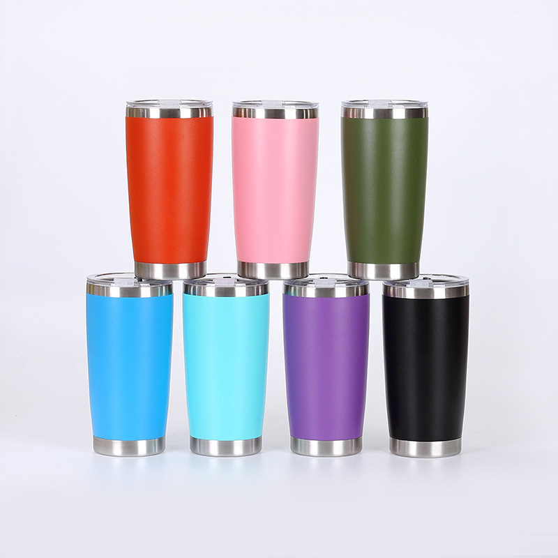 Custom logo YETYS 20 oz double wall stainless steel vacuum insulated coffee travel mug powder coated regular tumbler