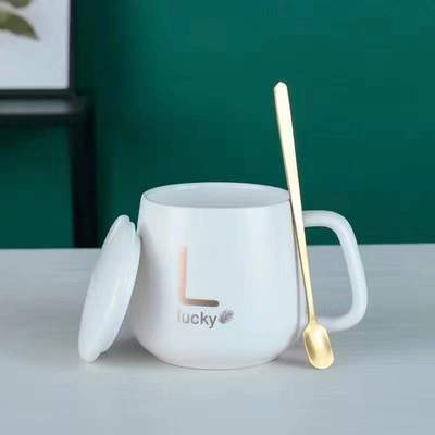 2023 new fashion gift 55 degree heater cup coffee 400ML ceramic mug gift set lucky coffee cup heater for office