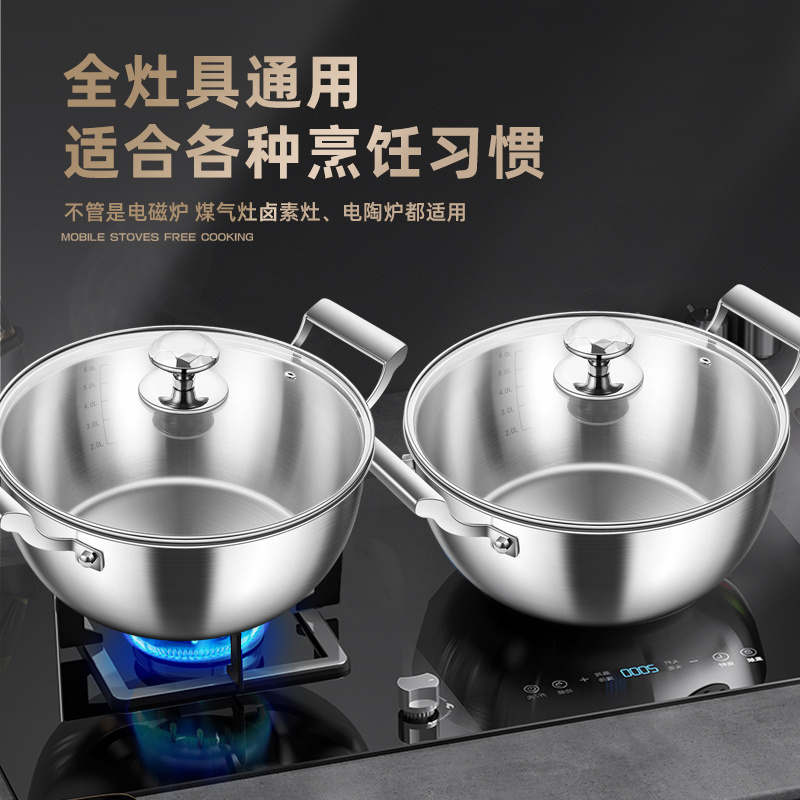 2024 New Large Capacity Heavy Duty Commercial Stainless Steel Cooking Stock Pot For Restaurant