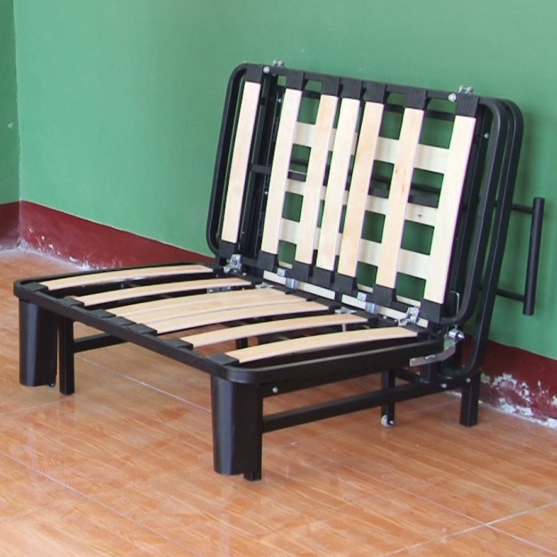 Retractable 3 fold metal slat sofa bed mechanism, folding sofa bed frame