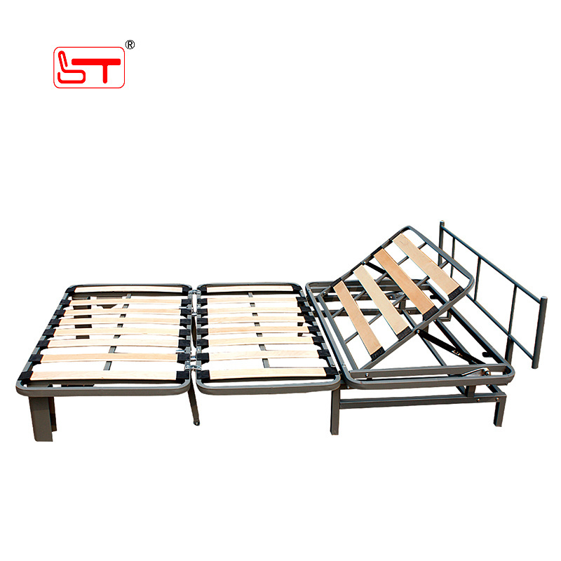 Retractable 3 fold metal slat sofa bed mechanism, folding sofa bed frame