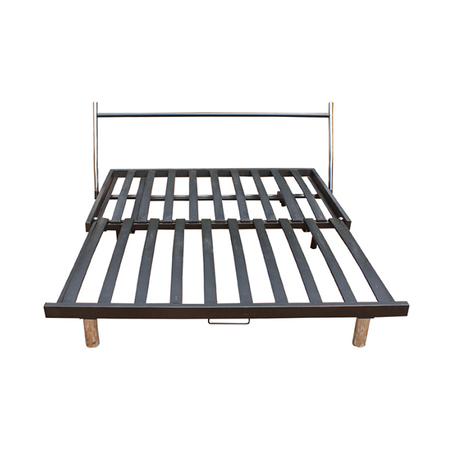 Practical metal plank fold out sofa bed frame with stainless steel headrest