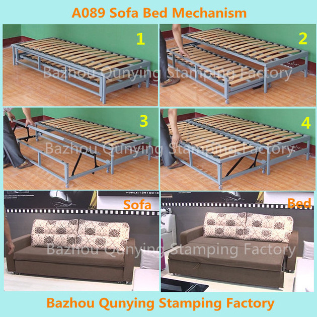 Furniture frames convertible pull out sofa bed mechanism