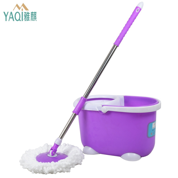 Best selling household cleaning microfibre 360 degree rotating pink mop bucket