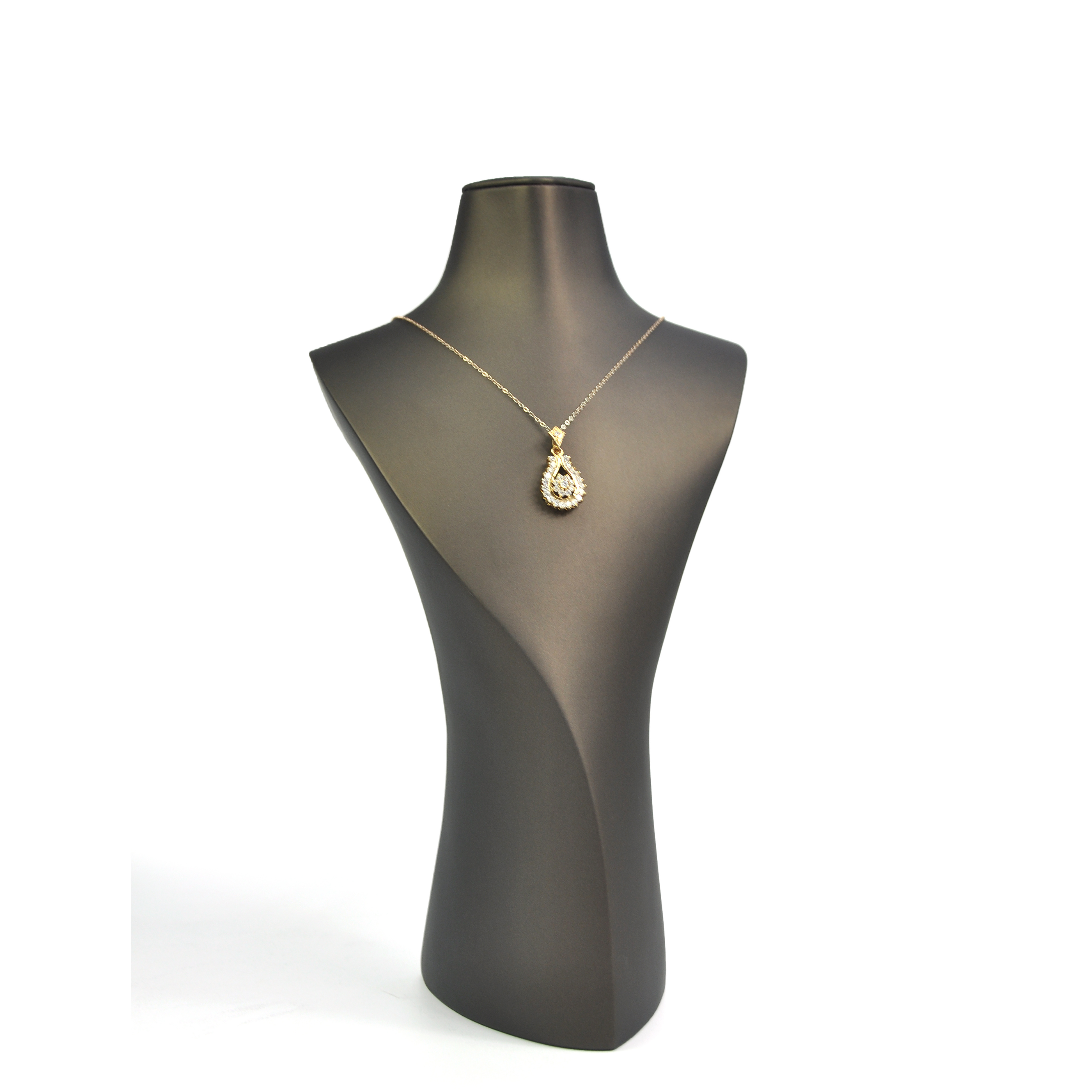 Yadao High End Leather Necklace Stand Pendant Bust Stand Display Props Resin Grey Jewelry Display Mannequin