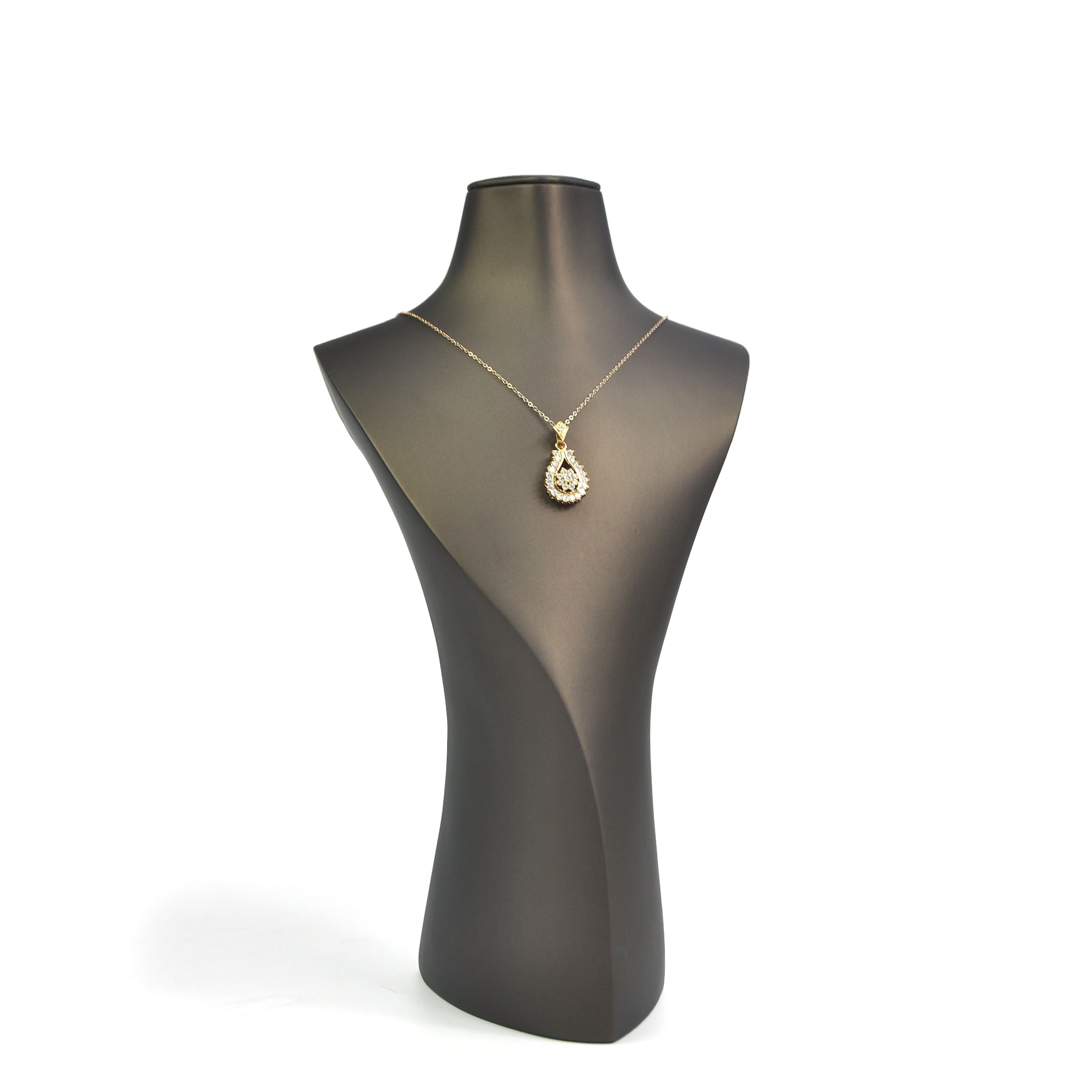 Yadao High End Leather Necklace Stand Pendant Bust Stand Display Props Resin Grey Jewelry Display Mannequin