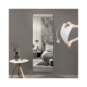 Home Wall Decor Self Adhesive Non Glass Custom Self Adhesive Acrylic Mirror Wall Sticker Bathroom Waterproof Unbreakable Mirror