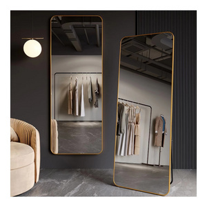 Factory Wholesale Home Decor Black Dressing Wall Mounted Floor Full Length Full Length  Aesthetic Bedroom Frame Mirrors