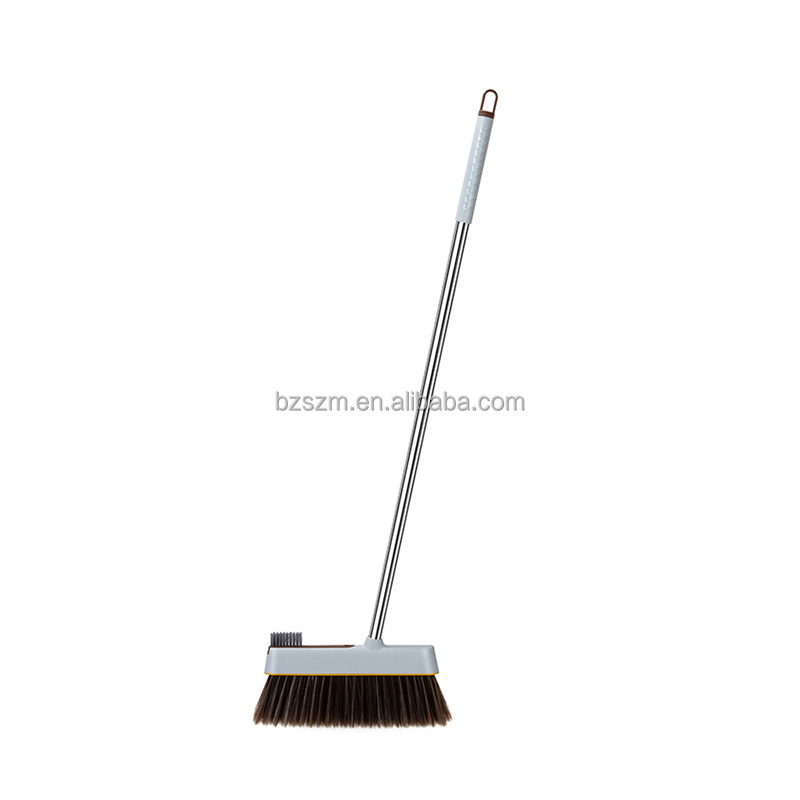 Wholesale China Factory Indoor Plastic Broom Head with Feathered Bristles for Home Cleaning Ideal for All Floors Broomstick