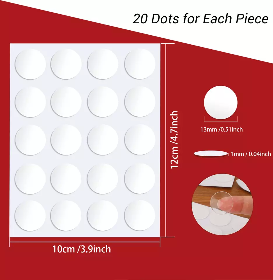 Double-Sided Glue Dots Sticker for Posters Walls Crafts, Round Sticky Dots No Traces Adhesive Putty Sticker Balloon Glue Dot