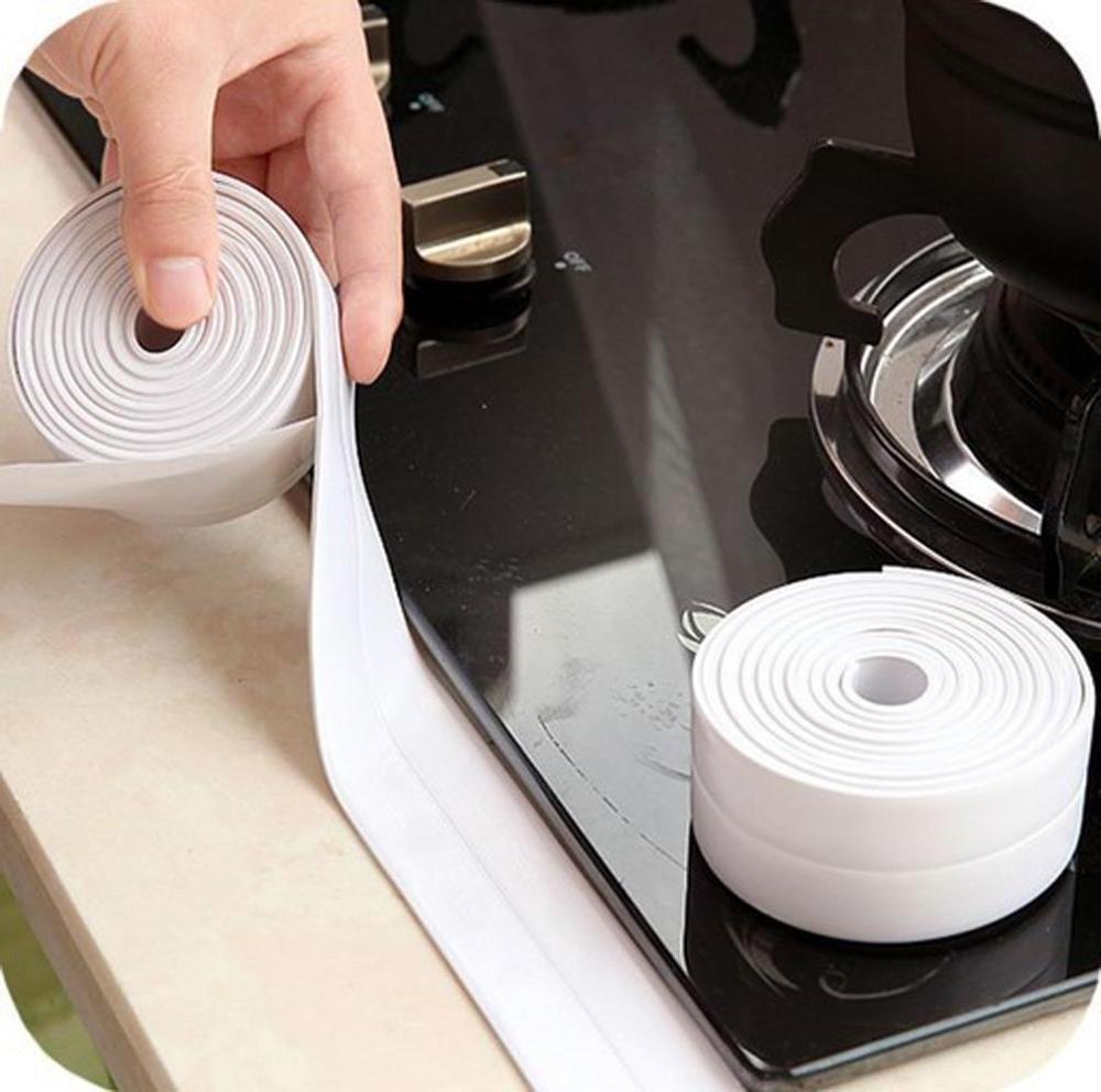 Tape Caulk Strip, PVC Self Adhesive Caulking Sealing Tape for Kitchen Sink Toilet Bathroom Shower and Bathtub