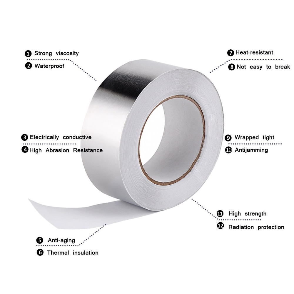 Free Sample Provided abendo Fireproof Self Adhesive Heat Resistant Reinforced Aluminum Foil Tape Industrial Tape For HAVC