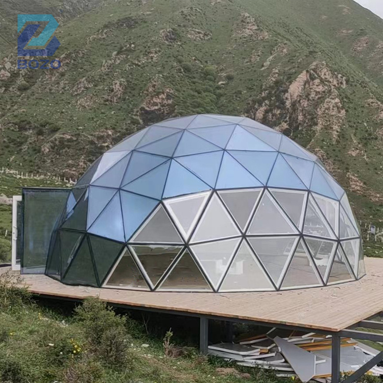 Guangzhou Bozo Camping Tent Waterproof Glamping Living Dome House Dome Tent Glass Igloo For Outdoor Luxury Hotel For Sale